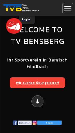 Vorschau der mobilen Webseite www.tvbensberg.de, Turnverein Bensberg 01 e.V.