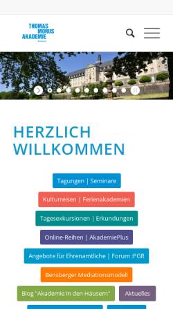 Vorschau der mobilen Webseite tma-bensberg.de, Thomas-Morus-Akademie Bensberg