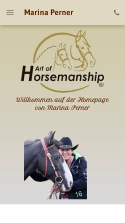 Vorschau der mobilen Webseite www.mp-westernreiten.de, Westernreitschule Marina Perner