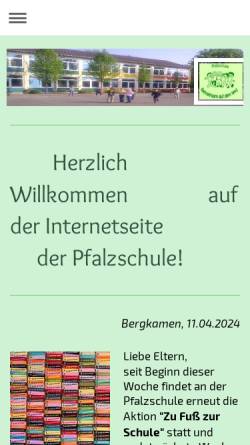 Vorschau der mobilen Webseite www.pfalzschule.de, Pfalzschule Bergkamen
