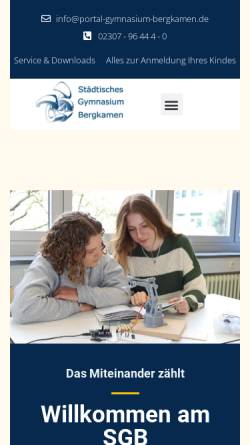 Vorschau der mobilen Webseite www.gymnasium-bergkamen.de, Städtisches Gymnasium Bergkamen