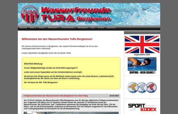 Vorschau von www.wfr-turabergkamen.de, Wasserfreunde TuRa Bergkamen