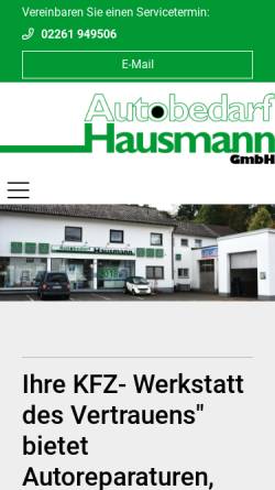 Vorschau der mobilen Webseite www.autobedarf-hausmann.de, Autobedarf Hausmann GmbH