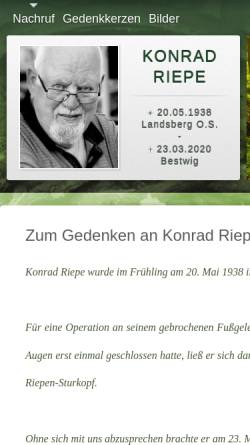 Vorschau der mobilen Webseite www.riepe.online, Schachverein Velmede-Bestwig