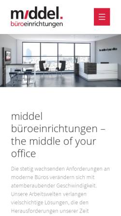 Vorschau der mobilen Webseite www.middel.de, Josef Middel Büromöbelfabrik GmbH