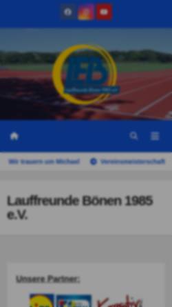 Vorschau der mobilen Webseite www.lauffreunde-boenen.de, Lauffreunde Bönen 1985 e. V.