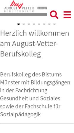 Vorschau der mobilen Webseite www.august-vetter-berufskolleg.de, August Vetter Berufskolleg