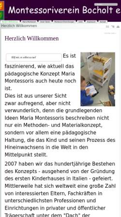 Vorschau der mobilen Webseite www.montessori-bocholt.de, Montessori-Verein Bocholt e.V.
