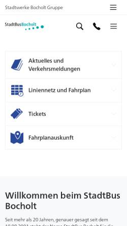 Vorschau der mobilen Webseite www.stadtbusbocholt.de, StadtBus