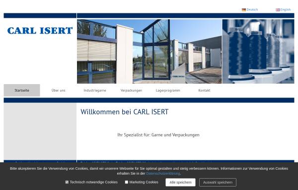 Vorschau von www.carl-isert.de, Carl-Isert Handelsvertretungen GmbH