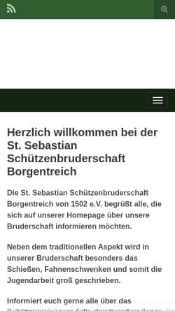 Vorschau der mobilen Webseite schuetzen-borgentreich.de, Schießsportabteilung der St. Sebastian Schützenbruderschaft Borgentreich von 1502 e.V.