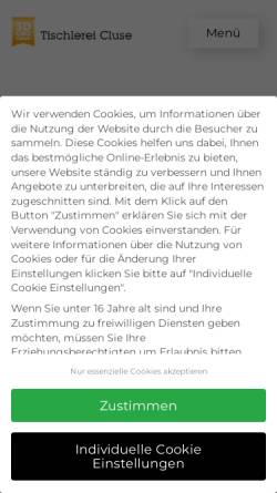Vorschau der mobilen Webseite www.3d-cnc-tischlerei-cluse.de, Tischlerei Cluse