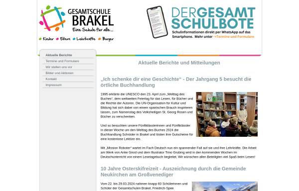 Vorschau von www.plg-brakel.de, Städtisches Petrus-Legge-Gymnasium