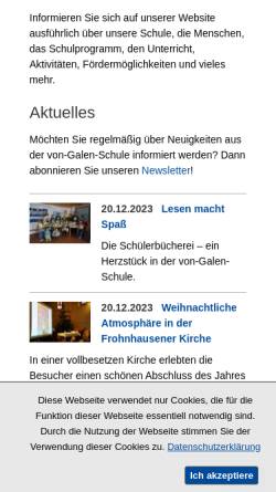 Vorschau der mobilen Webseite www.vgs-brakel.de, Von-Galen-Schule