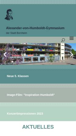 Vorschau der mobilen Webseite www.avh-gymnasium.de, Alexander-von-Humboldt-Gymnasium Bornheim