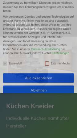 Vorschau der mobilen Webseite kuechen-kneider.de, Küchen Kneider
