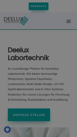 Vorschau der mobilen Webseite www.deelux.de, Deelux Labortechnik GmbH