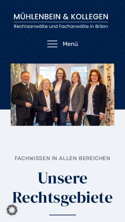Vorschau der mobilen Webseite www.muehlenbein.de, Rechtsanwälte Mühlenbein und Kollegen