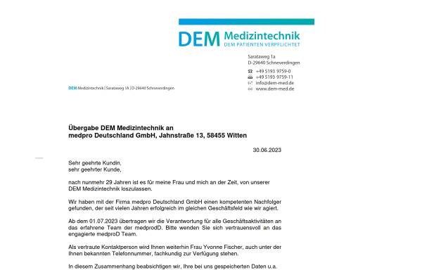 Vorschau von dem-medizintechnik.de, DEM Medizintechnik
