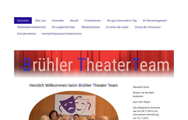 Vorschau von www.bruehlertheaterteam.de, BTT - BrühlerTheaterTeam