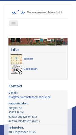Vorschau der mobilen Webseite www.maria-montessori-schule.de, Maria-Montessori-Schule
