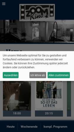 Vorschau der mobilen Webseite www.zoomkino.de, Zoom Kino