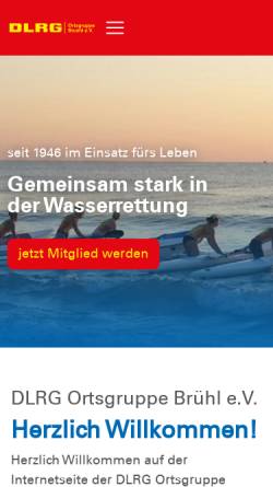 Vorschau der mobilen Webseite bruehl.dlrg.de, DLRG Ortsgruppe Brühl
