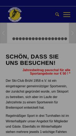 Vorschau der mobilen Webseite www.ski-club-bruehl.de, Ski-Club Brühl 1958 e.V.