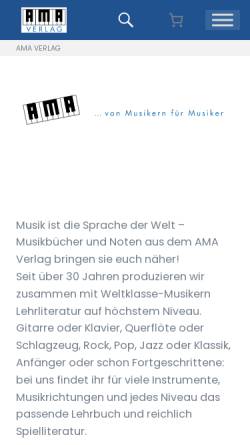 Vorschau der mobilen Webseite www.ama-verlag.de, AMA Verlag GmbH