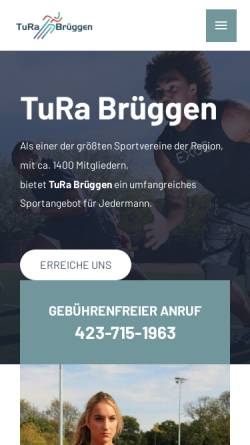 Vorschau der mobilen Webseite www.tura-brueggen.de, TuRa Brüggen - Leichtathletikabteilung