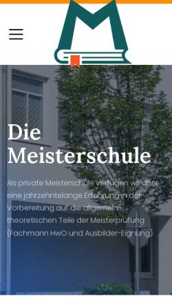 Vorschau der mobilen Webseite www.meisterschule.de, B.F.W. GmbH, Bünde