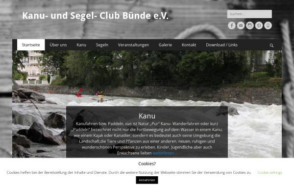 Vorschau von www.kanu-und-segel-club-buende.de, Kanu- und Segel-Club Bünde e.V.