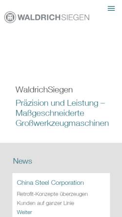 Vorschau der mobilen Webseite www.waldrichsiegen.de, Waldrich-Siegen Werkzeugmaschinen GmbH