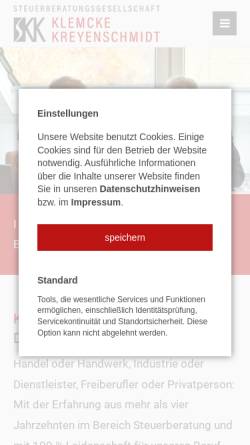 Vorschau der mobilen Webseite www.seidner-klemcke.de, Steuersozietät Seidner & Klemcke