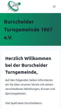 Vorschau der mobilen Webseite www.burscheidertg.de, Burscheider Turn-Gemeinde