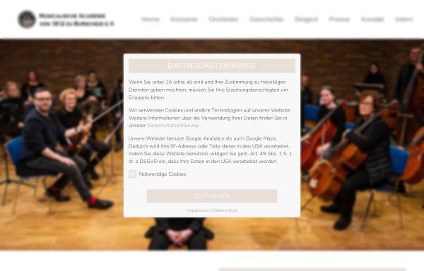 Vorschau von www.musicalische-academie.de, Musicalische Academie von 1812 e. V.