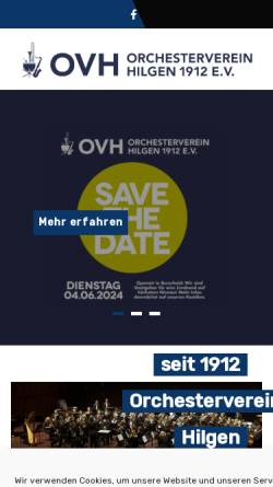 Vorschau der mobilen Webseite www.ovhilgen.de, Orchesterverein Hilgen 1912 e. V.