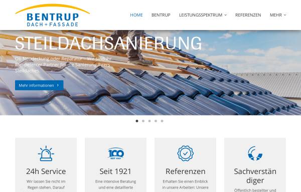 Vorschau von bentrup-dach.de, Bentrup Dach und Fassade GmbH & Co. KG