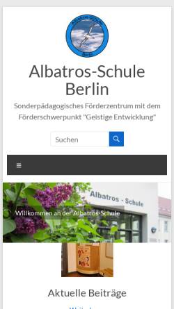 Vorschau der mobilen Webseite www.albatros-schule-berlin.de, Albatros-Schule
