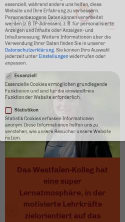 Vorschau der mobilen Webseite www.westfalenkolleg-bi.nrw.de, Westfalen-Kolleg