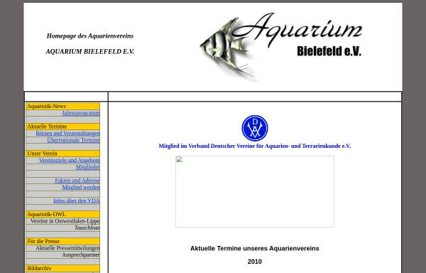 Vorschau von www.aquarienverein-bielefeld.de, Aquarium Bielefeld e.V.