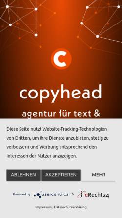 Vorschau der mobilen Webseite copyhead.de, copyhead | agentur für text & mediengestaltung