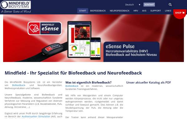 Vorschau von www.mindfield.de, Mindfield Biosystems Ltd.