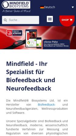 Vorschau der mobilen Webseite www.mindfield.de, Mindfield Biosystems Ltd.