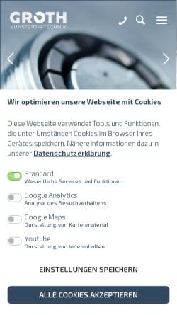 Vorschau der mobilen Webseite www.claus-groth.de, Claus Groth GmbH