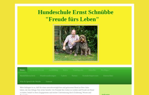 Ernst Schnübbe, Hundeschule