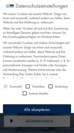 Vorschau der mobilen Webseite www.meda-kuechen.de, Meda Küchen
