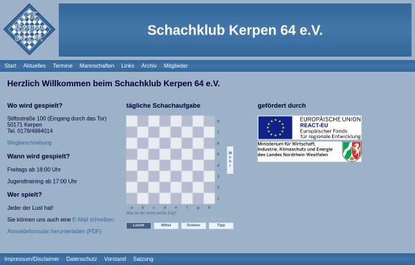 Vorschau von www.skkerpen64.de, Schachklub Kerpen 64 e.V.