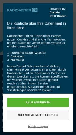 Vorschau der mobilen Webseite www.radiometer.de, Radiometer GmbH