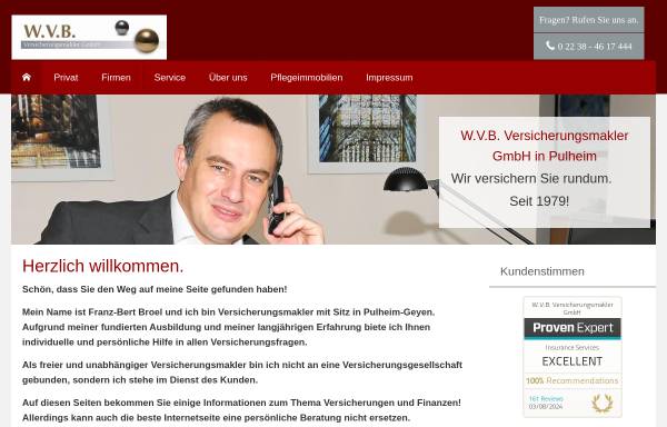 Vorschau von www.wvb-online.de, W.V.B. Vermittlungs- und Verwaltungsgesellschaft Langbehn mbH